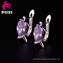 2016 Fashion Hot Sale Zircon White Gold Cuff Earrings